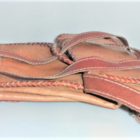 Handmade Tooled LEATHER BACKPACK Vintage Backpack Hand Stiched Cowhide Flower - Picture 4 of 8